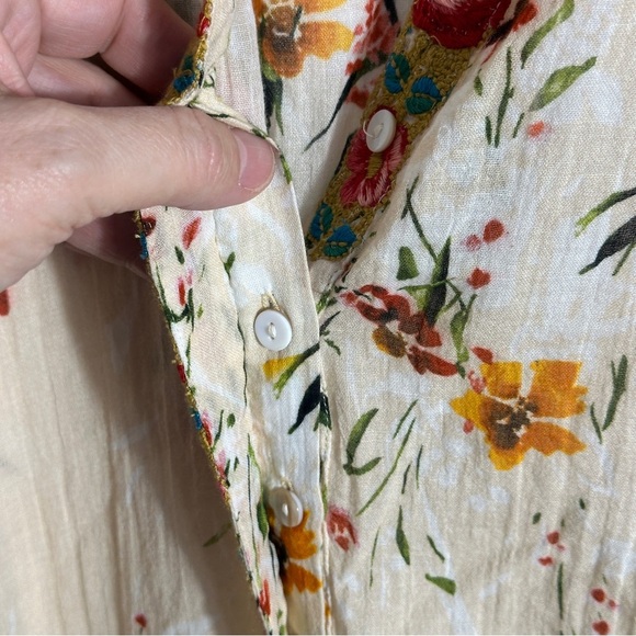 Sundance floral boho dress, semi-sheer gauzy fabric, size Small, cottagecore - Picture 9 of 11